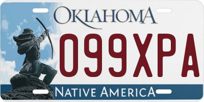 OK license plate 099XPA