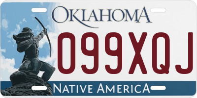 OK license plate 099XQJ