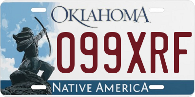 OK license plate 099XRF