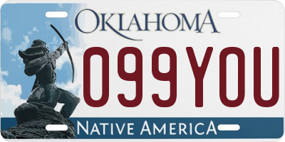 OK license plate 099YOU