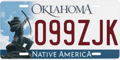 OK license plate 099ZJK