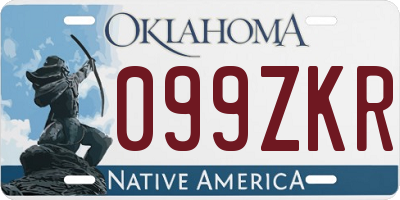 OK license plate 099ZKR