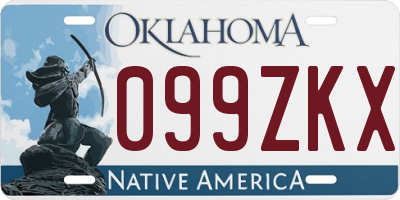 OK license plate 099ZKX
