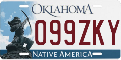 OK license plate 099ZKY