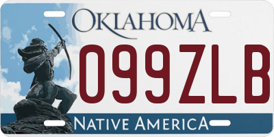 OK license plate 099ZLB