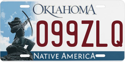 OK license plate 099ZLQ