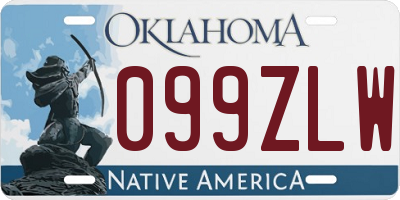 OK license plate 099ZLW