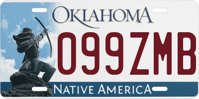 OK license plate 099ZMB