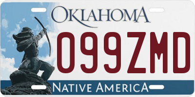 OK license plate 099ZMD