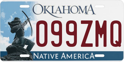 OK license plate 099ZMQ