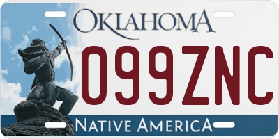 OK license plate 099ZNC