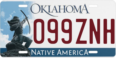 OK license plate 099ZNH