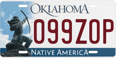 OK license plate 099ZOP