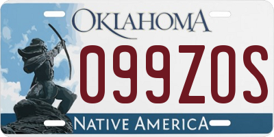 OK license plate 099ZOS