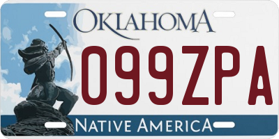 OK license plate 099ZPA