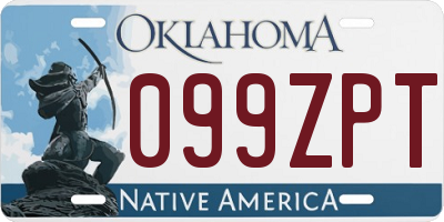 OK license plate 099ZPT