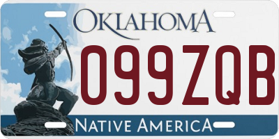 OK license plate 099ZQB