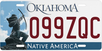OK license plate 099ZQC