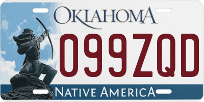 OK license plate 099ZQD