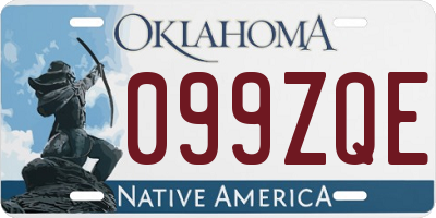 OK license plate 099ZQE