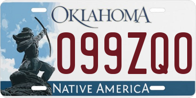 OK license plate 099ZQO