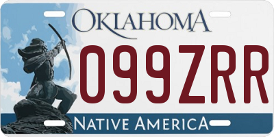 OK license plate 099ZRR