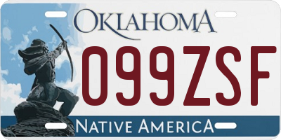 OK license plate 099ZSF