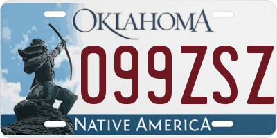 OK license plate 099ZSZ