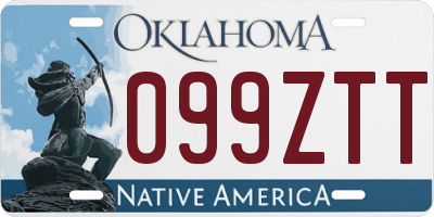 OK license plate 099ZTT