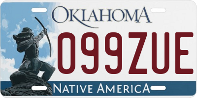 OK license plate 099ZUE
