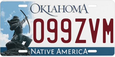 OK license plate 099ZVM