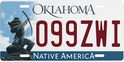 OK license plate 099ZWI