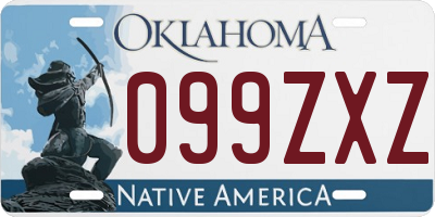 OK license plate 099ZXZ