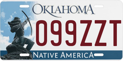 OK license plate 099ZZT