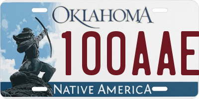 OK license plate 100AAE