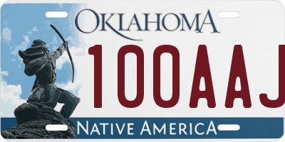 OK license plate 100AAJ