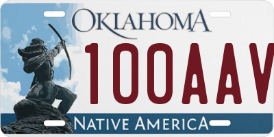 OK license plate 100AAV