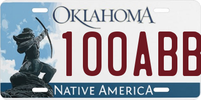 OK license plate 100ABB