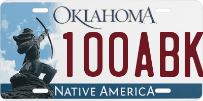 OK license plate 100ABK