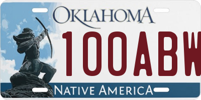 OK license plate 100ABW