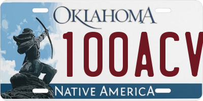 OK license plate 100ACV