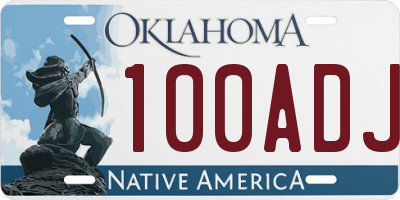 OK license plate 100ADJ