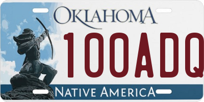 OK license plate 100ADQ