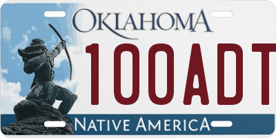 OK license plate 100ADT