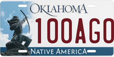 OK license plate 100AGO