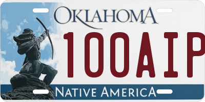 OK license plate 100AIP
