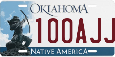 OK license plate 100AJJ