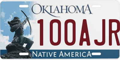 OK license plate 100AJR