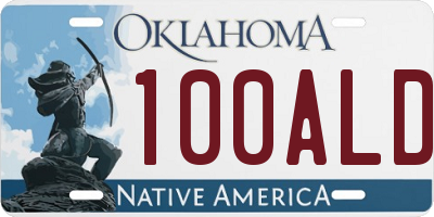 OK license plate 100ALD