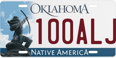 OK license plate 100ALJ